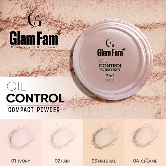 GLAMFAM OIL CONTROL 2-IN-1 COMPACT POWDER
