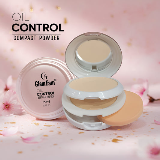 GLAMFAM OIL CONTROL 2-IN-1 COMPACT POWDER